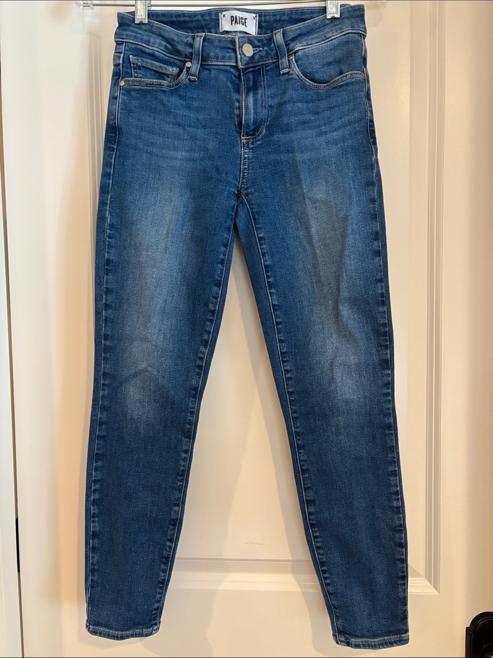 PAIGE Verdugo Crop Skinny Jeans in Medium Blue Wash